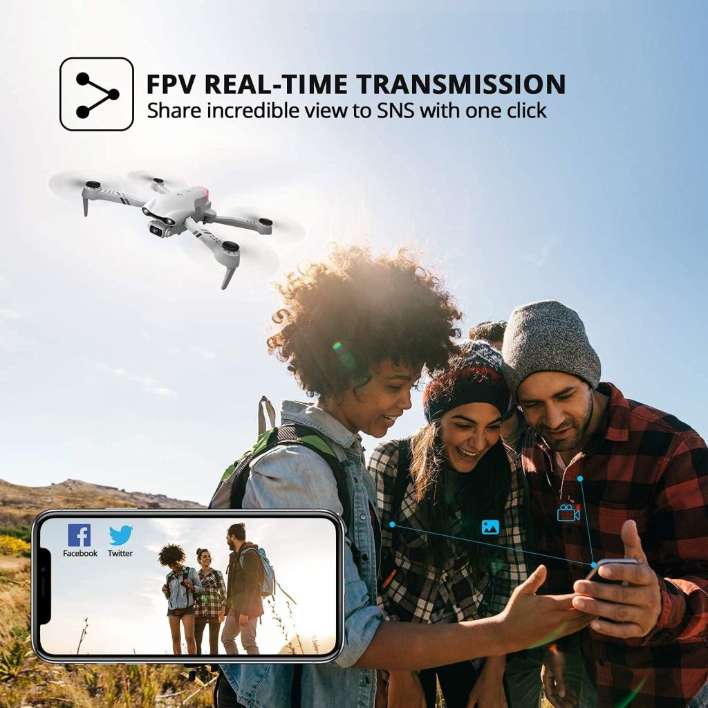 DRONEEYE 4DF10 Drone with 1080P Camera for Adults,Foldable RC Quadcopter with WiFi FPV Live Video for Kids Beginners,Trajectory Flight,App Control,3D Flips,Altitude Hold,2 Batteries,Carrying Case