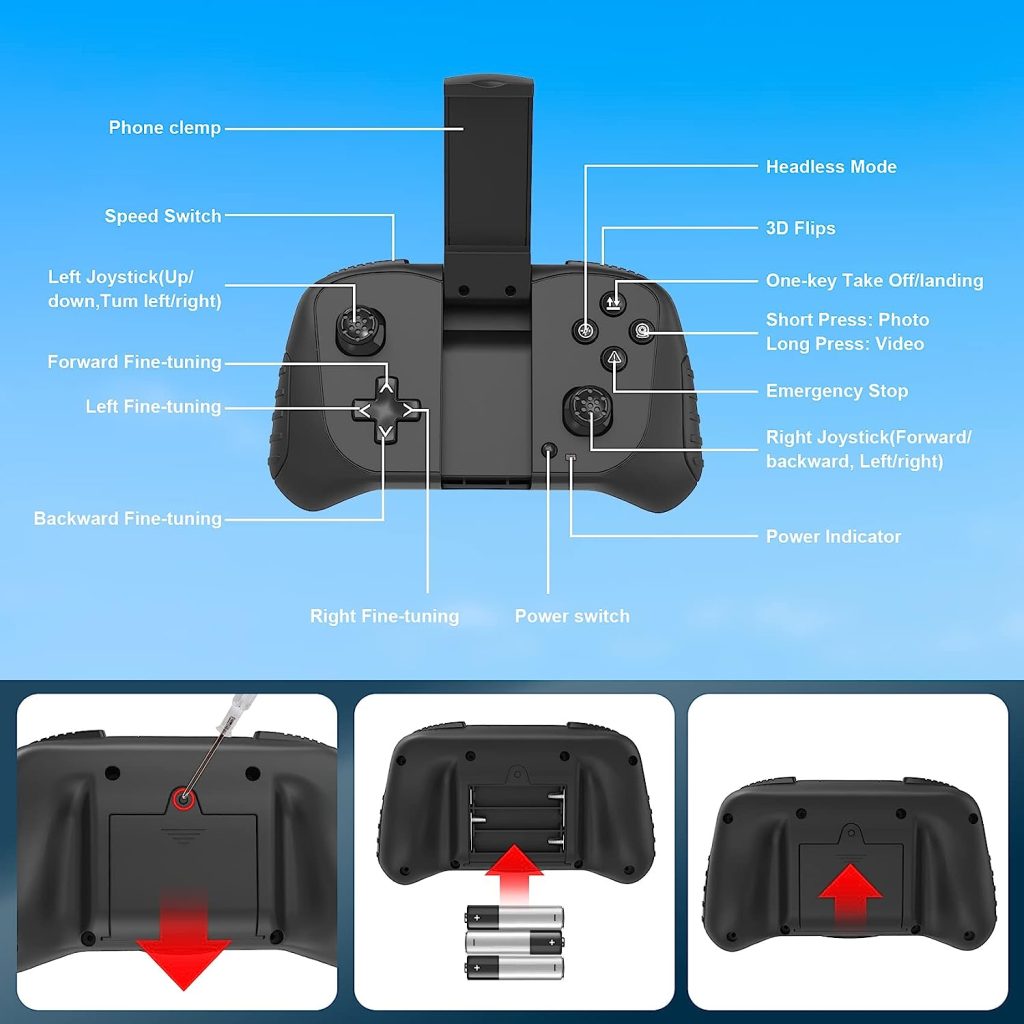 Mini Drone with Camera for Adults Kids - 1080P HD FPV Camera Drones with Carrying Case, Foldable Drone Remote Control Toys Gifts RC Quadcopter for Boys Girls with 4 Batteries, Headless Mode, One Key Start, Speed Adjustment, 3D Flips for Kids or Beginners
