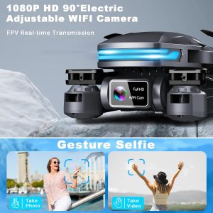 drone with camera for adults 1080p fpv drones for kids beginners with upgrade altitude hold voice control gestures selfi 1
