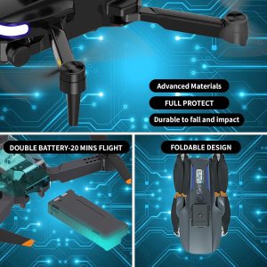 obest mini drone with camera p14 wifi vr rc drone hd 4k foldable 2 batteries 90 adjustable lens one key take offlandinte 1