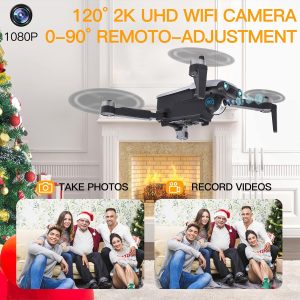 drone with camera for adults 2k foldable drones for beginners rc drone toys gifts with brushless motor rc quadcopter cir 1