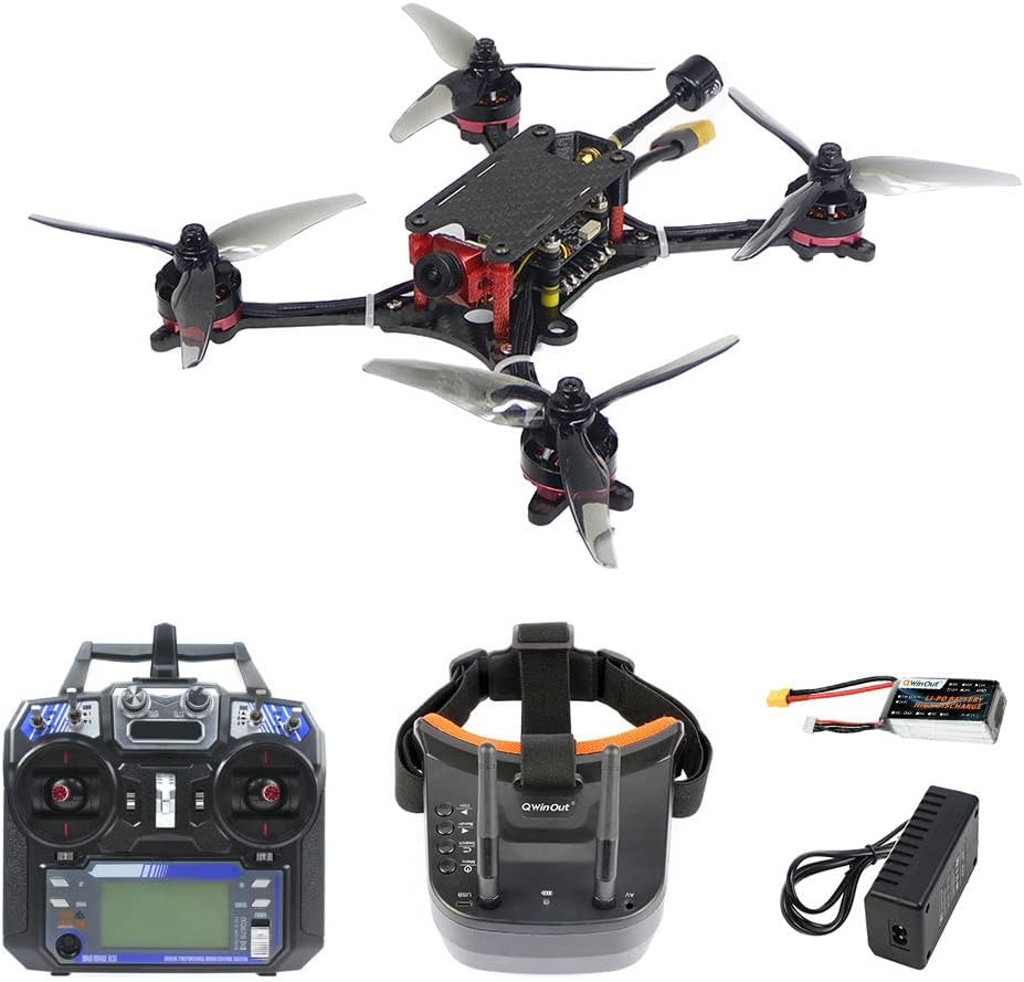 QWinOut 215mm Frame FPV Racing Drone 3-4S RTF with F4 V2 Flight Control FPV Goggles 2205 2300kv Motor 45A ESC (w Flysky RTF) QWinOut 215mm Frame FPV Racing Drone 3-4S RTF with F4 V2 Flight Control FPV Goggles 2205 2300kv Motor 45A ESC (w Flysky RTF)